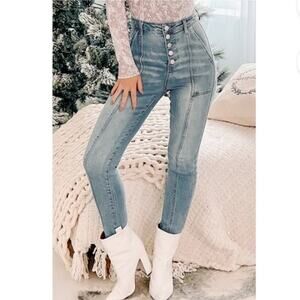 Risen Of Los Angeles High Rise Button Fly Center Seam Jeans size 9/29